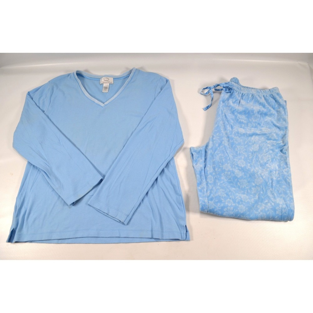 Oscar de la Renta Blue Lounge 2 Pc Pajama Set Top &‎ Womens Large